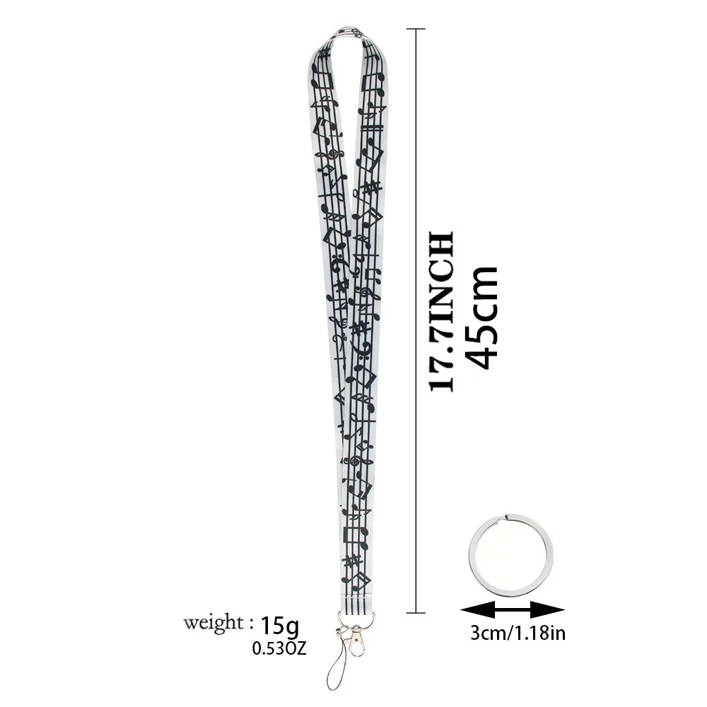Musical Notes Lanyard for Keys with ID Card Holder