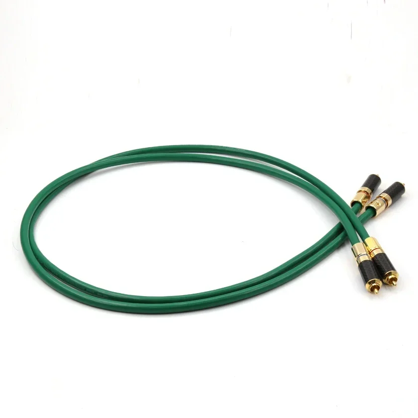 Preffair X403R1730 versilbertes 6N OFC RCA-Audiokabel auf Stecker mit vergoldeten Steckern/rechtwinkligem Verlängerungskabel – Detail 1