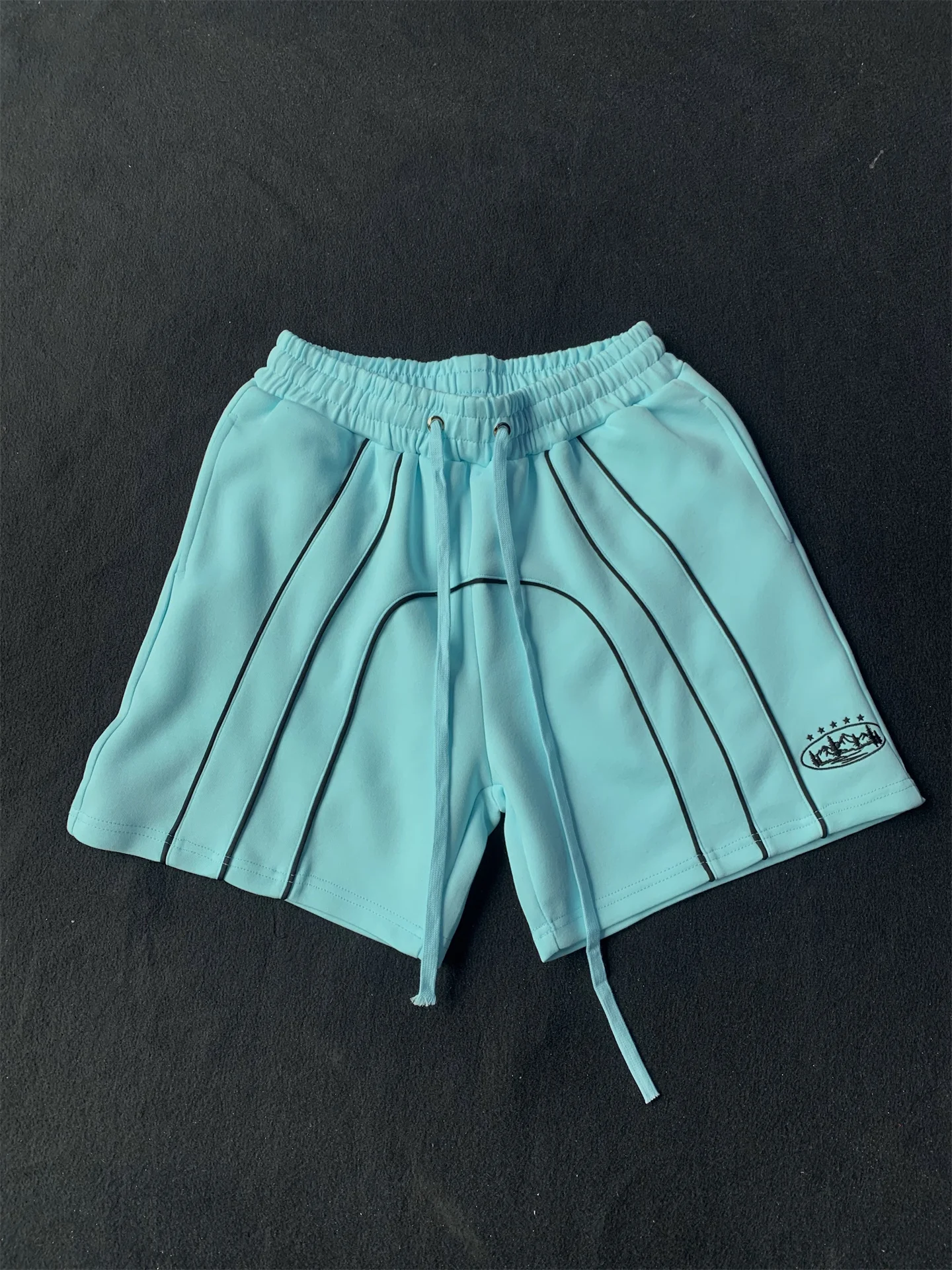 

Модные мужские летние свободные шорты для бега цвета озерной синевы, повседневные спортивные шорты для активного отдыха, длина 5 дюймов, модная мужская одежда