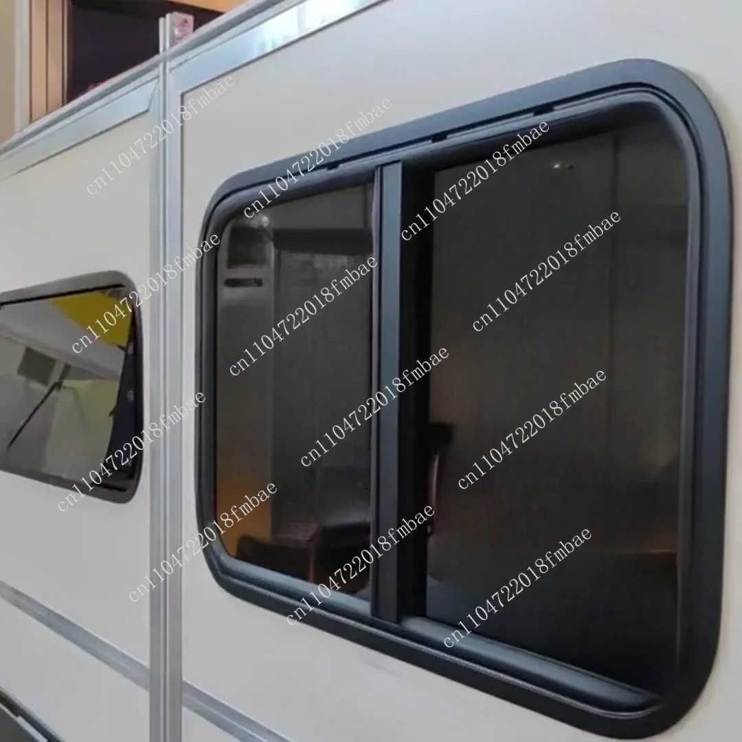 Aluminum Alloy Room with Insect Proof Mesh Safety Lock, Tempered Glass Color Sliding Window, Sealed Camping Trailer Door