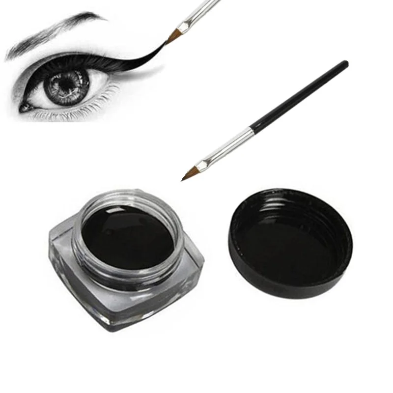 Crème eye-liner noire imperméable avec brosse, outils de maquillage professionnels, gel eye-liner, cosmétiques TSLM1, 1 à 5 pièces