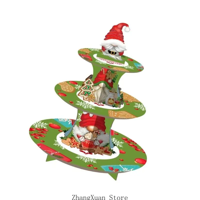 Weihnachtsdessertständer mit Weihnachtscharakter-Kunst für süße Tische 3XUF – Detail 4