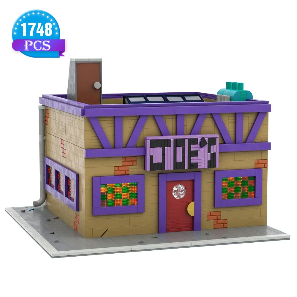

MOC Modular Moe's Tavern Building Kit from Movie,Medieval Street Architecture Model Toys Adults Gifts