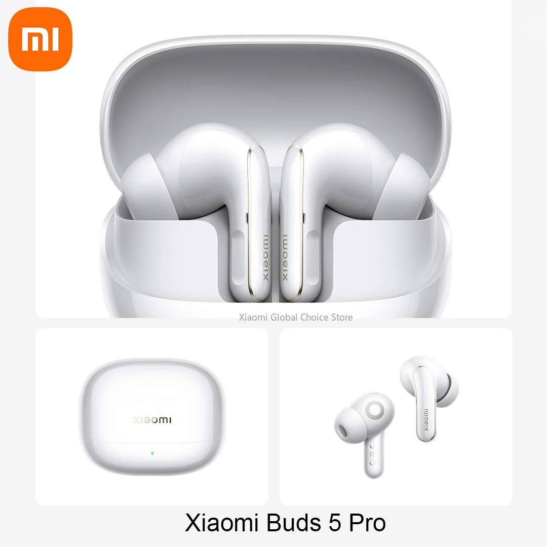 

Xiaomi Buds 5 Pro Earphone TWS AI 55dB 5kHz Noise Cancelling Wireless Sound Recording Headphone Lossless Audio with Manha Tuning