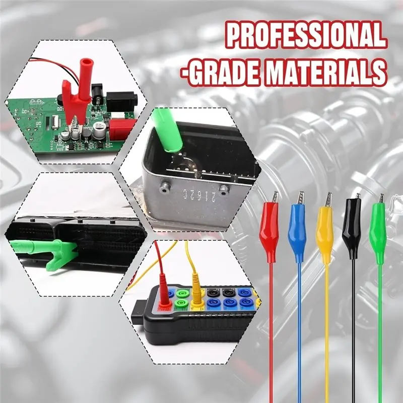 AFOURT-Multimeter Back Probe Pins 30Pcs Kit With Test Leads, Banana Plug And Copper Alligator Clamps Clip For Car Repair