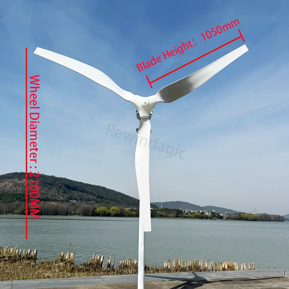 Horizontal Wind Turbine Generator 20KW 24V 48V 96V Free Energy Magnetic Dynamo Strong Power 220v Inverter Output For Home