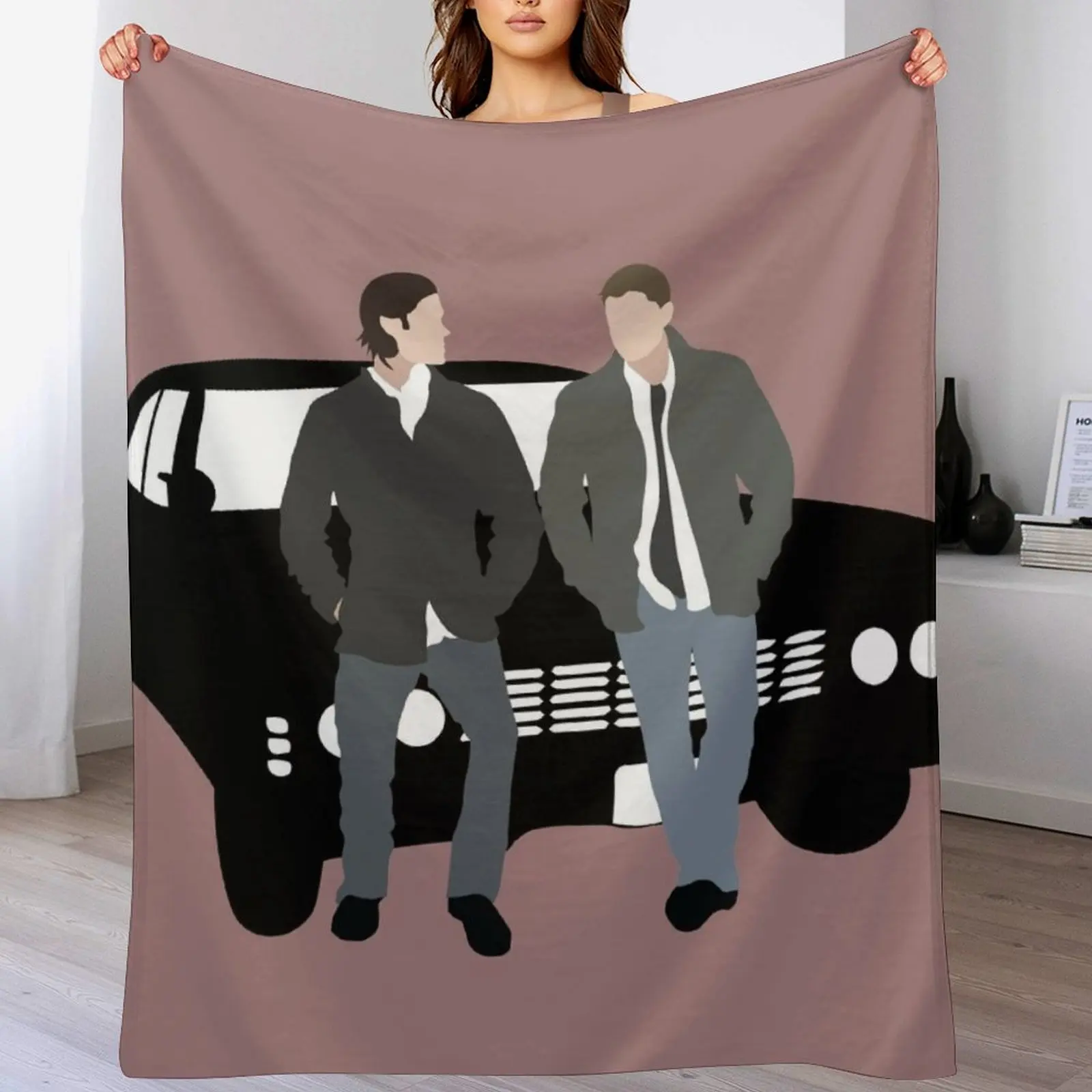 

Supernatural - Sam & Dean Winchester Throw Blanket Vintage Camping Blankets