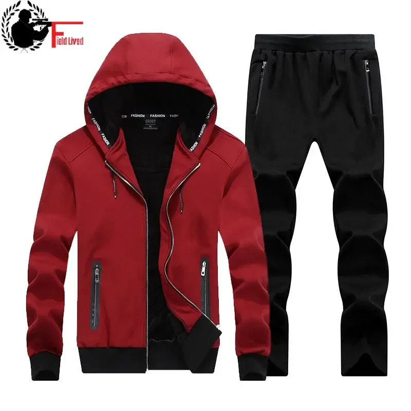 Winter Large Size Sweater Suit Male Hooded Fleece with Thickened Fat Kid Size Big Yards Male Tracksuit Set Men 7X 6XL 8XL