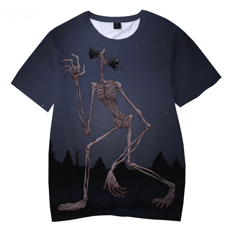 Neue Mode Sirene Kopf 3D-Druck T-Shirt für Jungen Mädchen lässig Kurzarm Horror Spiel T-Shirt Harajuku Streetwear coole übergroße Top