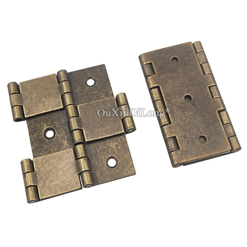 

Classic Retro 4PCS Antique Bronze Furniture Folding Hinges Screen Hinges Double-Sides Flip Hinges for 25mm~50mm Thickness Board