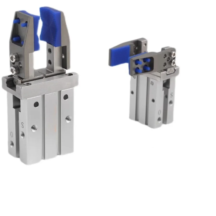 Pneumatic Finger Cylinder MHZ2 Series Small Parallel Air Claw Fixture 10D/16D/20D/25D With Flat Arc Silicone Clamp