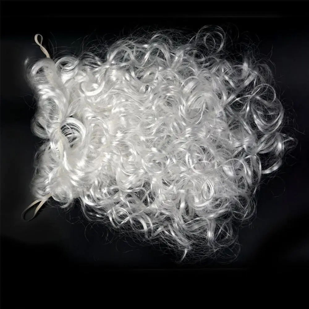 عيد الميلاد هالوين سانتا شعر مستعار واللحية تأثيري حلي اكسسوارات DIY زينة سانتا قبعة نظارات قفازات شعر مستعار اللحية البيضاء #3