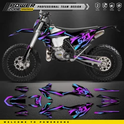 PowerZone Custom Team Graphics Backgrounds Decals Stickers Kit For KTM SX SXF MX 16-18 EXC XCW Enduro 17-19 125 to 500cc 141