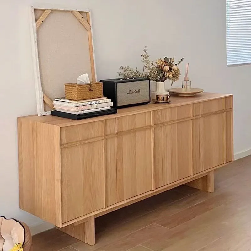 

Japanese-style solid wood dining side cabinet, modern simple cupboard, medieval storage locker, pure solid wood bucket cabinet,
