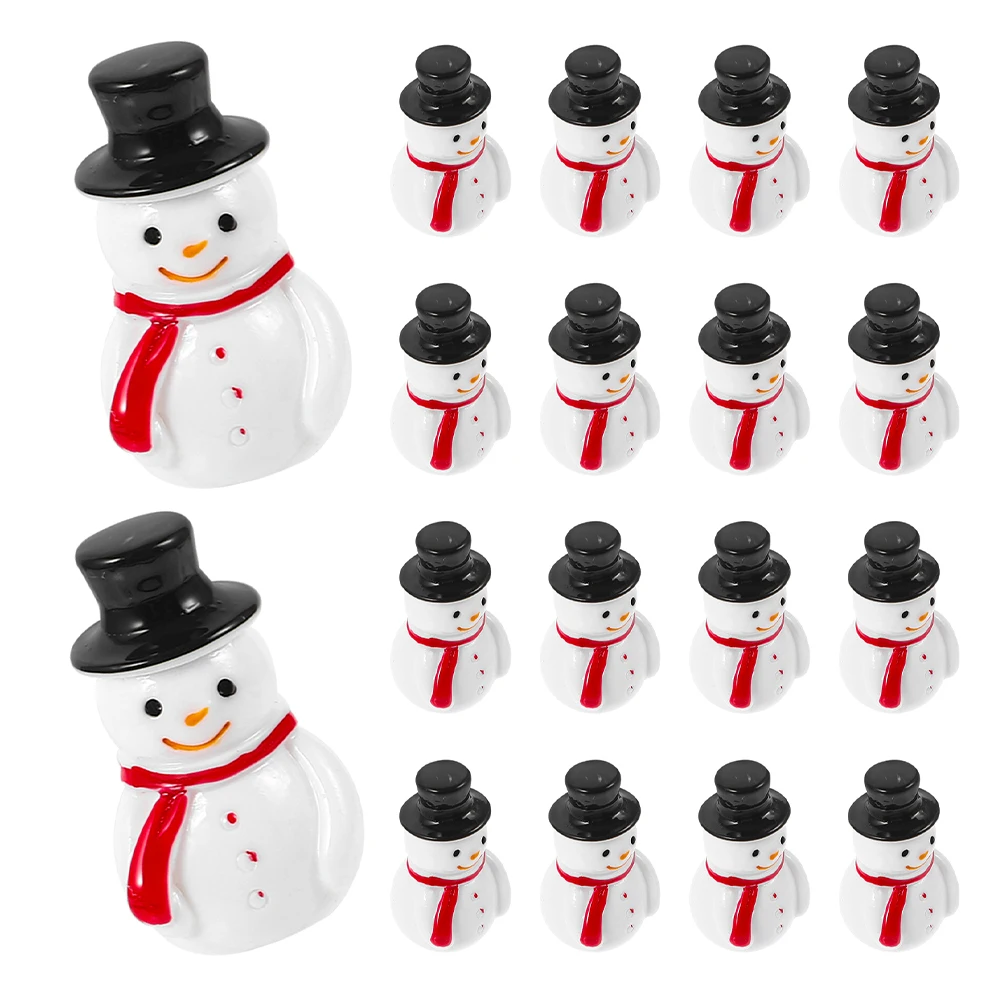 

40Pcs Snowman Miniature Christmas Resin Ornaments Cute 3D Micro Landscape Craft Decoration Xmas Figures Snowman Figurines