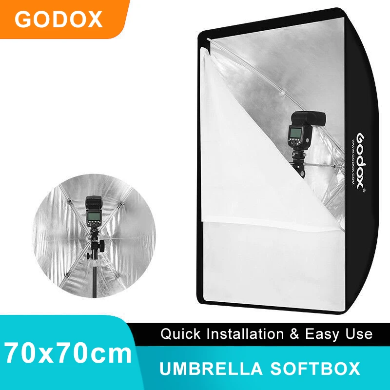 

Godox 70x70cm Square Umbrella Softbox 28*28" Rectangular Portable Photo Studio Reflector For Flash Speedlite