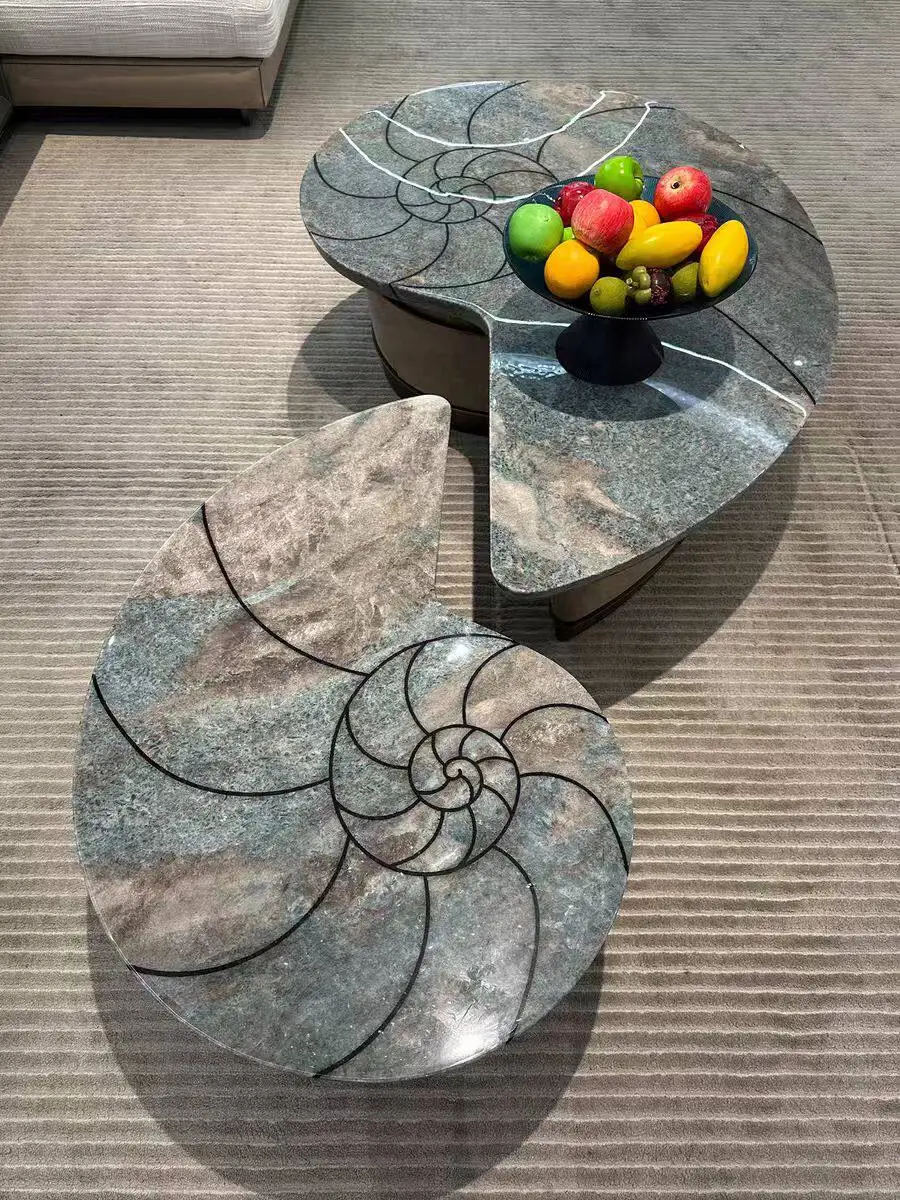 xx-Modern Luxury Marble Top Tempered Glass Coffee Table Set Stainless Steel Frame Wooden Base Customizable for Living Room^
