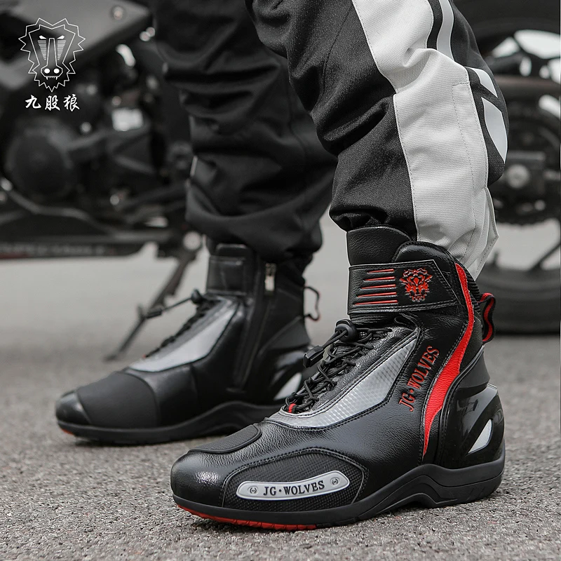 

Motorcycle protective riding boots four season unisex high top anti slip shock-absorbing off-road travel equipment cycling boots