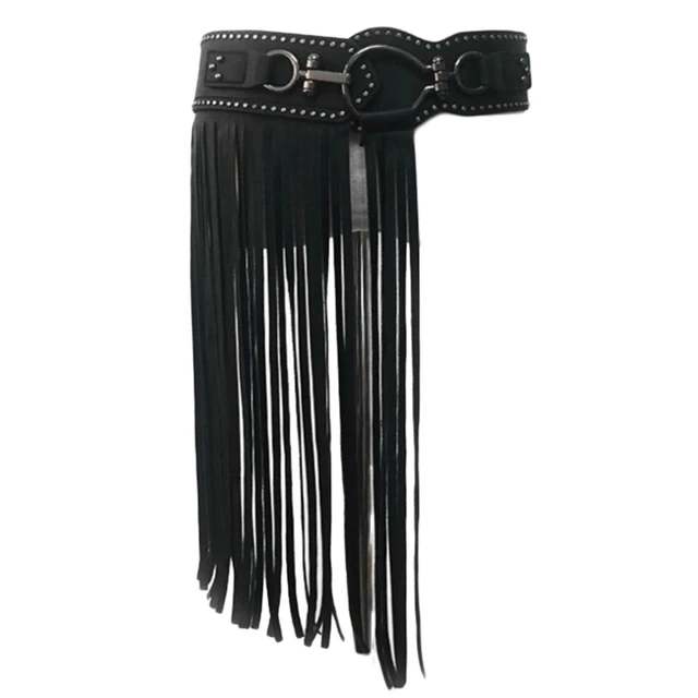 Damski pas biodrowy klamra ze stopu Faux Leather Gothic Punk pas biodrowy regulowany Dropship