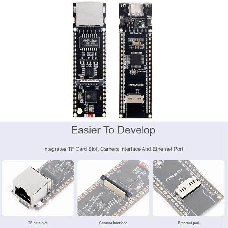 ESP32-S3 Ethernet Development Board Support Poe Dual-Core Wi-Fi And Bluetooth Wireless USB Type-C Interface ESP32-S3-ETH