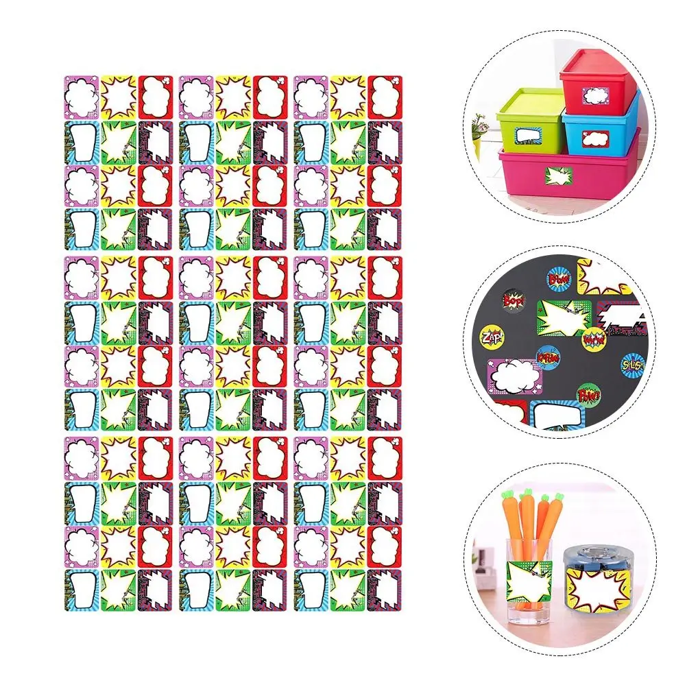 

10 Sheets Name Tag Stickers Bright Colorful Self Adhesive Paper Labels Blank Labels for Student Office