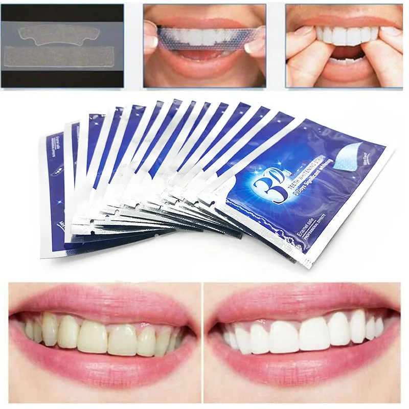 28Pcs/14Pair Gel Teeth Whitening Strips Oral Hygiene Care Double Elastic Teeth Strips Whitening Tools dental tools bulk