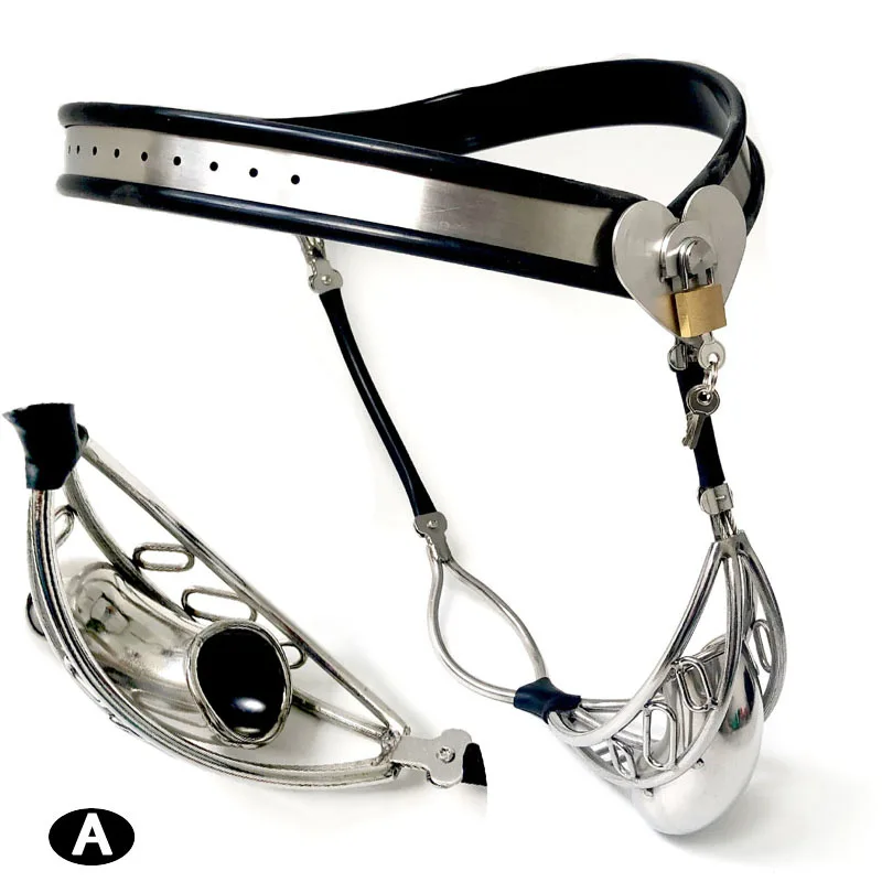 Male Chastity Belt Pants Penis Lock Stainless Steel Cock Cages Chastity Devices Anal Ring BDSM Sex Toys For Men Adult Goods