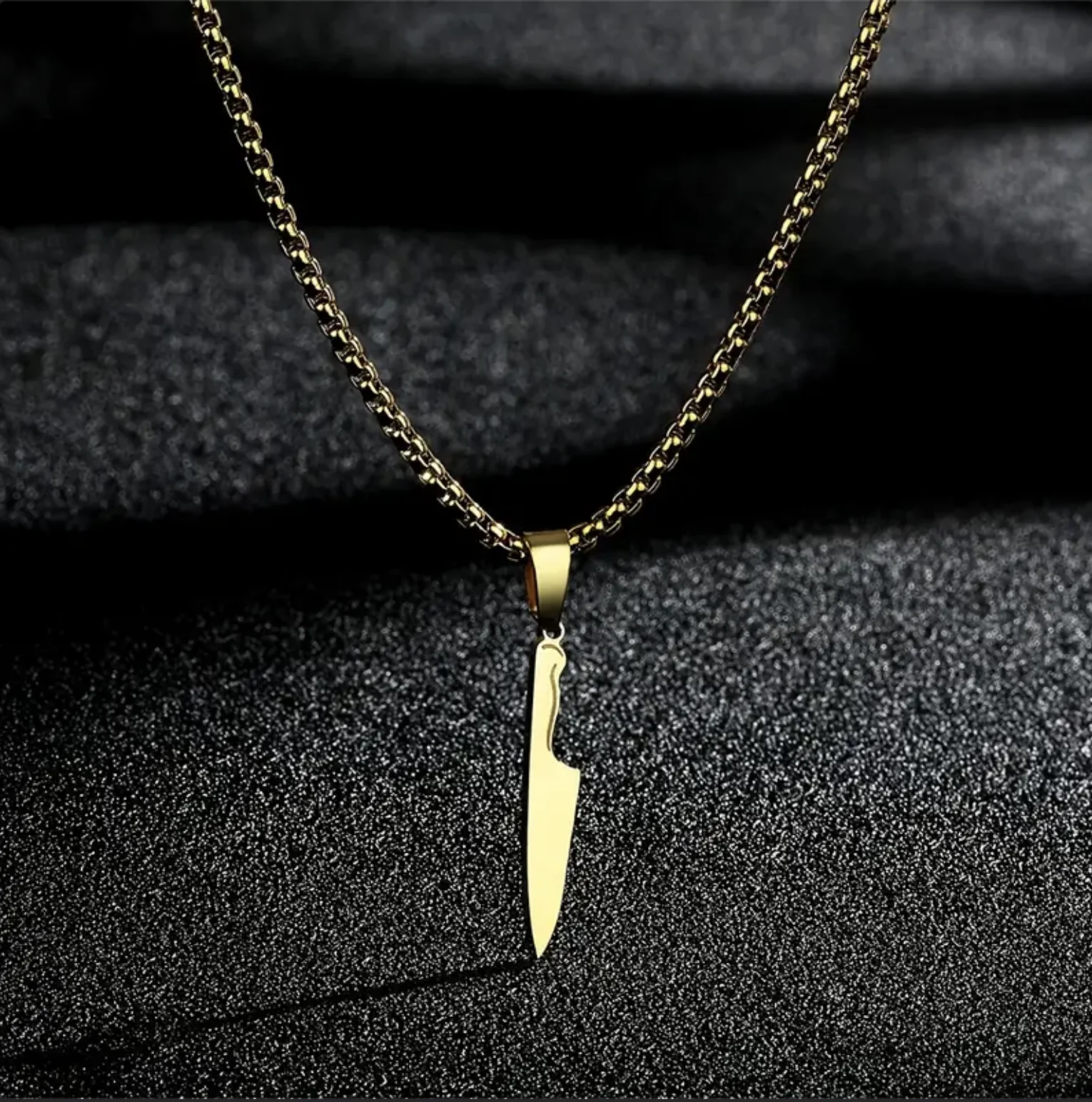 Simple Chef Knife Pendant Necklace For Men Artificial Jewelry Vintage Stainless Steel Necklace