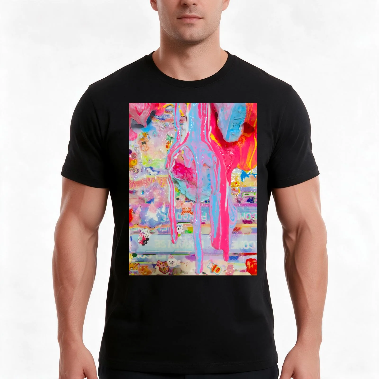 gooey daydream T-Shirt, Summer Casual Cotton Tee, Oversized Streetwear Tops, Vintage Graphic Print, Loose Fit Short Sleeve