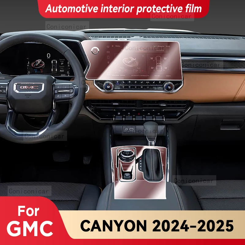 

For GMC Canyon 2024 2025 Car Interior Center Console Transparent TPU Protective Film Anti-scratch Repair Accessories