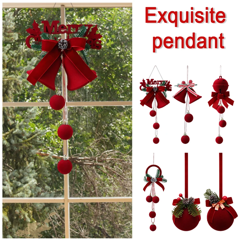 

Бархатный подвесной декор для окна, плюшевый колокольчик, подвеска-колокольчик для рождественского декора внутри и снаружи помещений