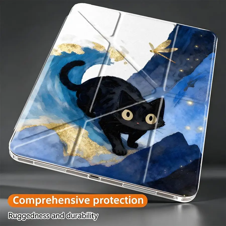 Tablet Case For Samsung Galaxy Tab A8 S8 S9 Plus A9 Plus A11 S10 Lite S7 FE With Pen Slot Cover Ocean Kitten