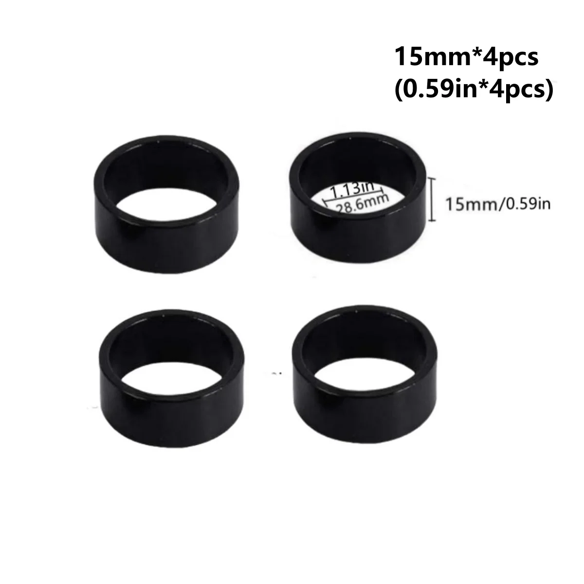 4PCS Kit Fahrrad Headset Spacer 5MM 10MM 15MM 20MM Fahrrad Lenker Vorbau Spacer 28,6 MM Aluminium Legierung Headset Vorbau Spacer Set – Detail 6