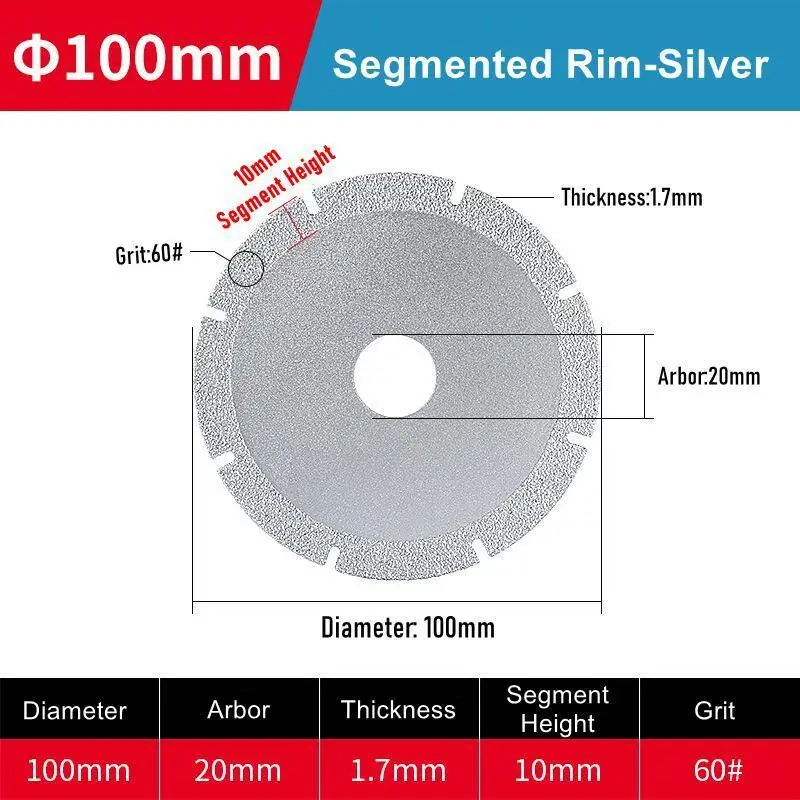 100mm 4inch Diamond Multi-tool Saw Blades Brazing Metal Iron Cutting Disc Cut Off Wheel Angle Grinder Disk Marble Grinding Blade