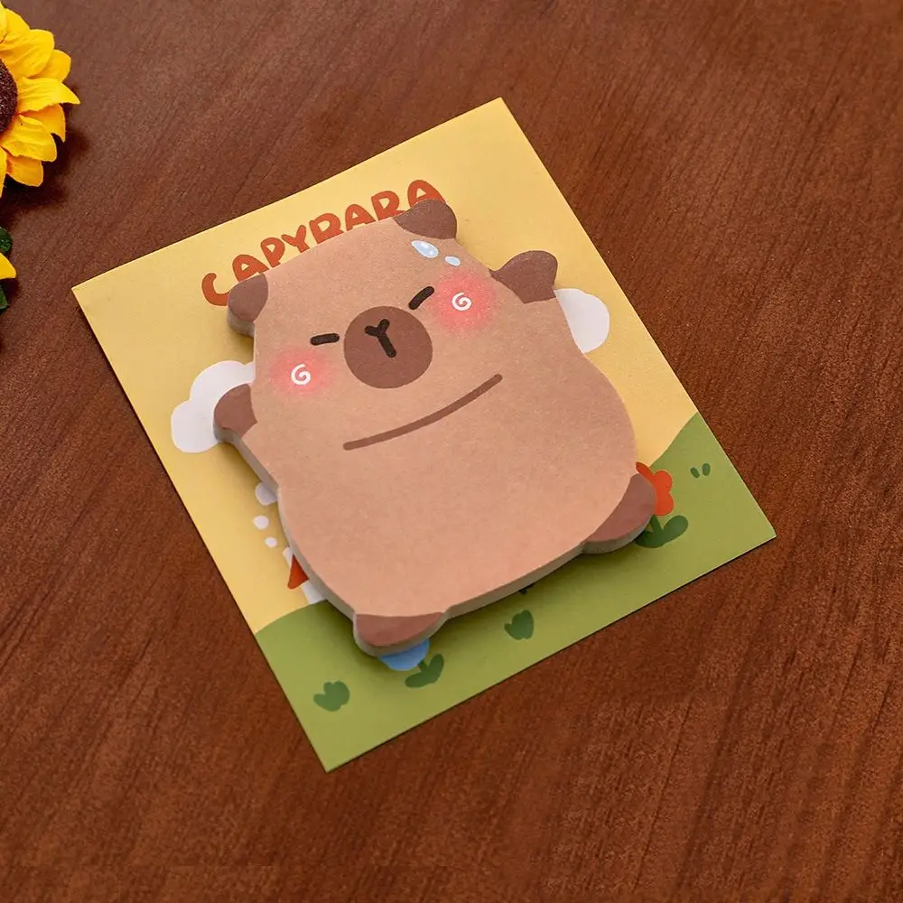 Self-adhesive Cartoon Capybara Sticky Notes 30 Sheets Cute Memo Pad To Do List Planner Sticker Notepad Stationery School Supply