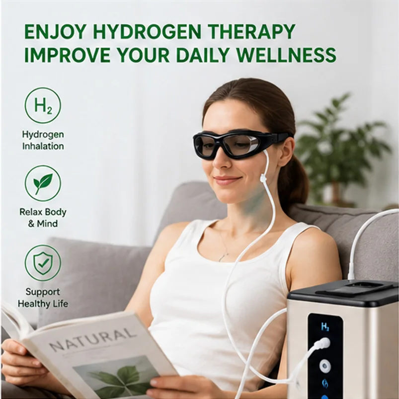 Hydrogen Inhalation Glasses Hydrogen Therapy Eyewear Adjustable Strap Hydrogen Generator Eyeglasses Accessories Eye Mask