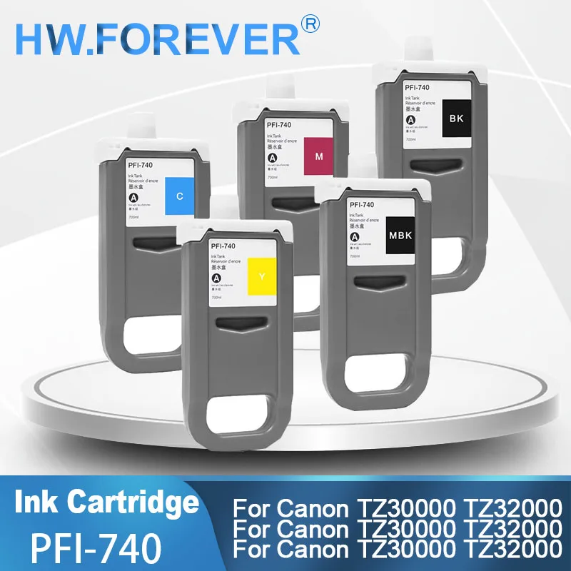 PFI-740 PFI740 Compatible Ink Cartridge For Canon TZ30000 TZ32000 TZ-30000 Printer With Chip Pigment 700ML/PC Ink Cartridge