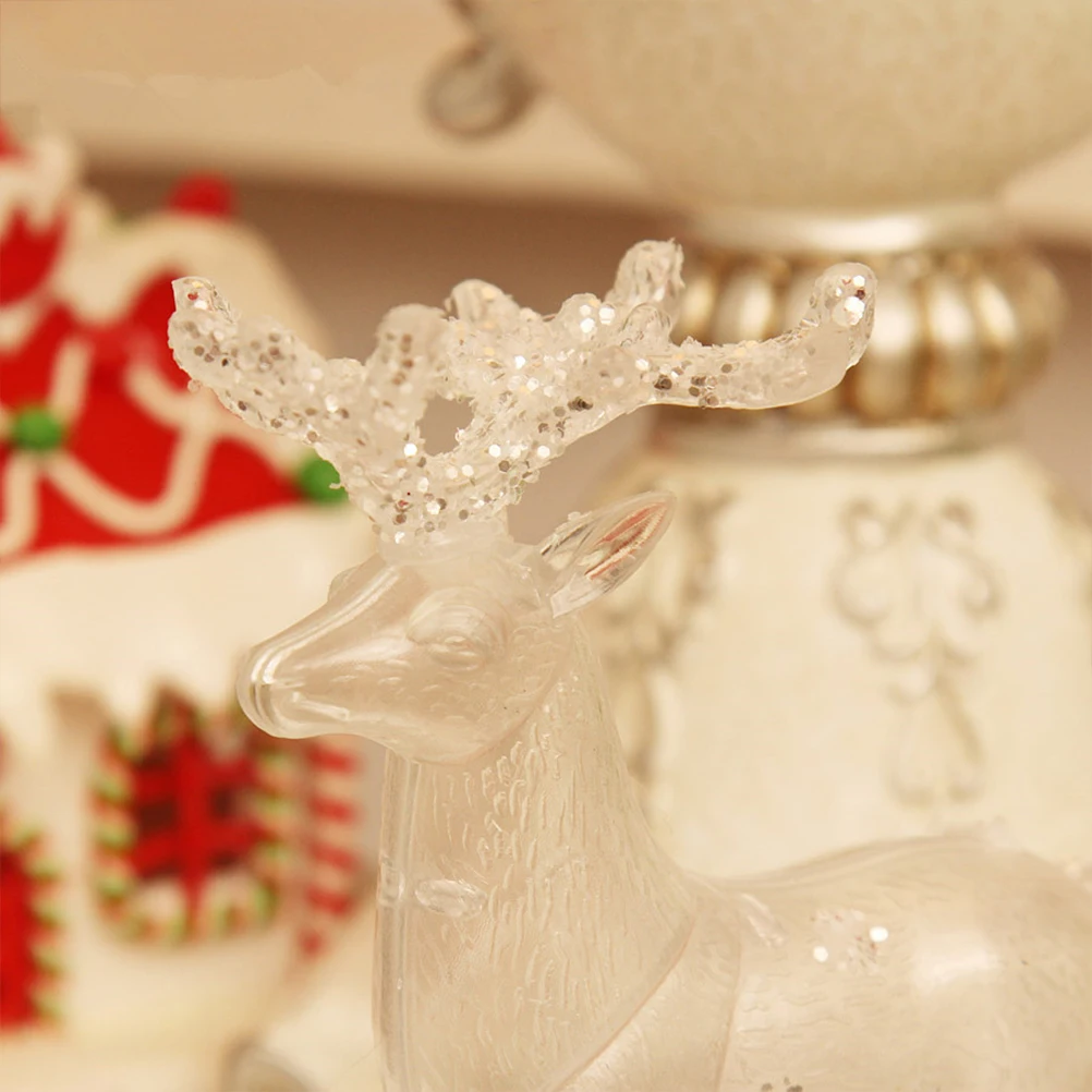 

Mini Reindeer Christmas Elk Decoration Adornment Acrylic Ornament LED Xmas Ornaments
