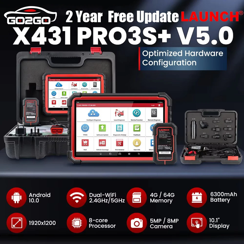 

LAUNCH X431 Pro3s Plus V5.0 10.1" Full System Car Diagnostic tools ECU Coding Active test obd2 scannner OE Topology Mapping ADAS