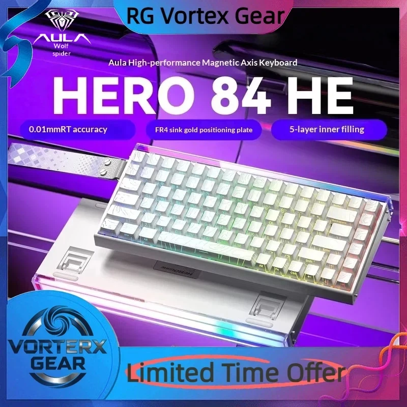 

Vortex Gear Wolf Spider Hero 84he Keyboard Magnetic Axis Mechanical Rgb Gaming 8khz Wired Performance Office Gaming Keyboard