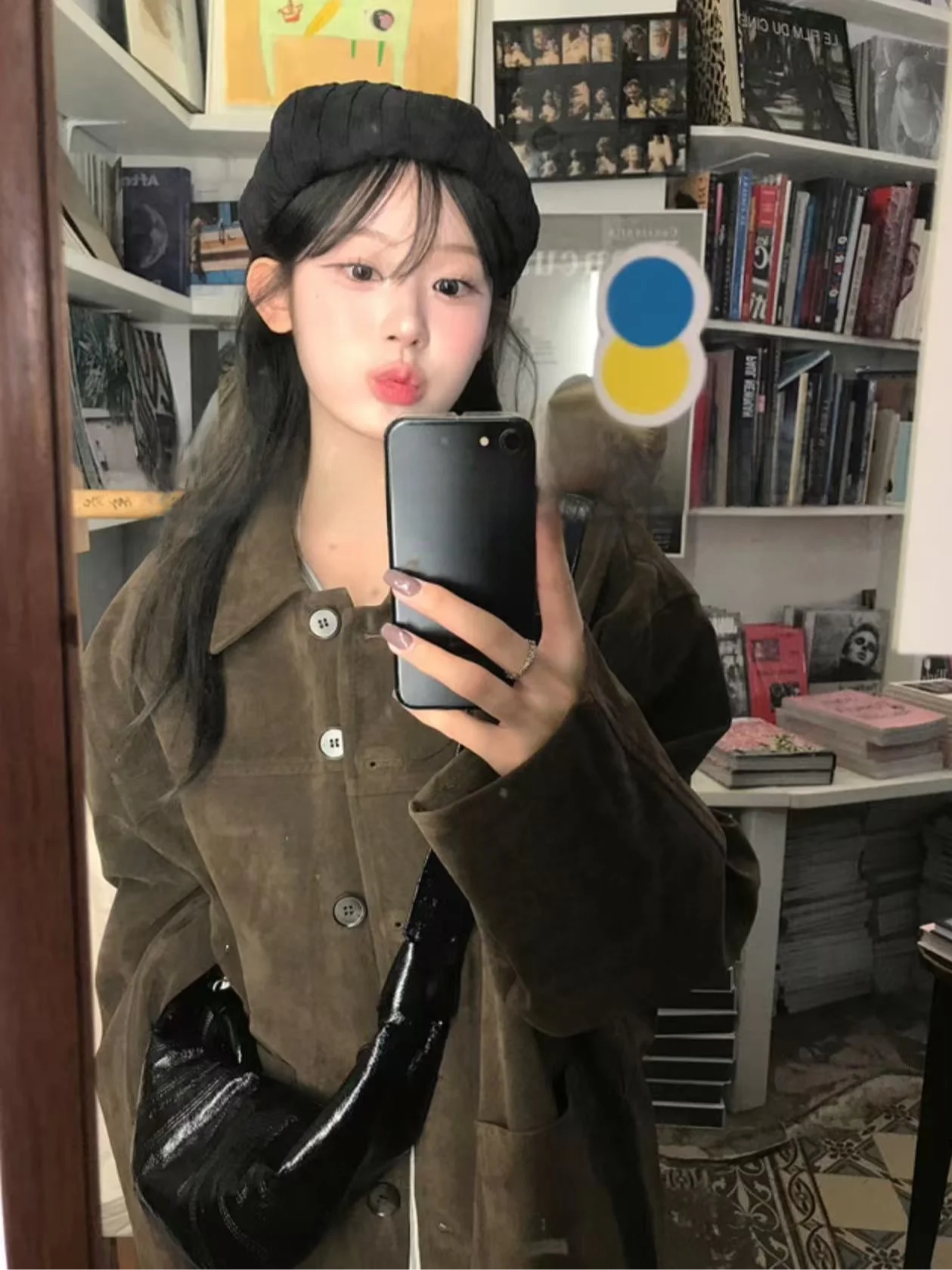 

Retro Corduroy Lazy Casual Loose Fit Collar Jaet SEI Korean Sle Versatile Outerwear for Women Commute Sle Long Sve