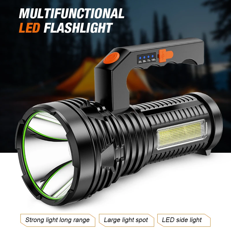 

Outdoor handheld light searchlight portable flashlight high-power dual beam hanging light LED long-range construction site emer