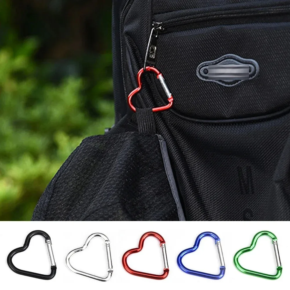 

10Pcs/Set Outdoor Carabiner Heart Shape Keychain Clip Aluminum Alloy Rings Climbing Clips Spring Snap Hook Carabiner Durable