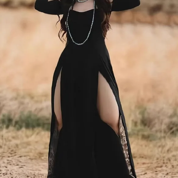 Vestido Vintage Mujer Negro Espalda Descubierta - usage example