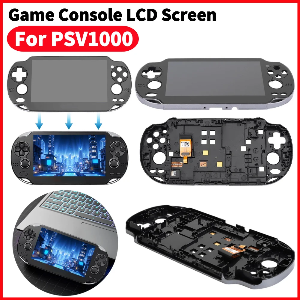 

ЖК-экран для игровой консоли PSV1000 с рамкой, тонкий сенсорный экран, сборный ЖК-дисплей, игровые аксессуары