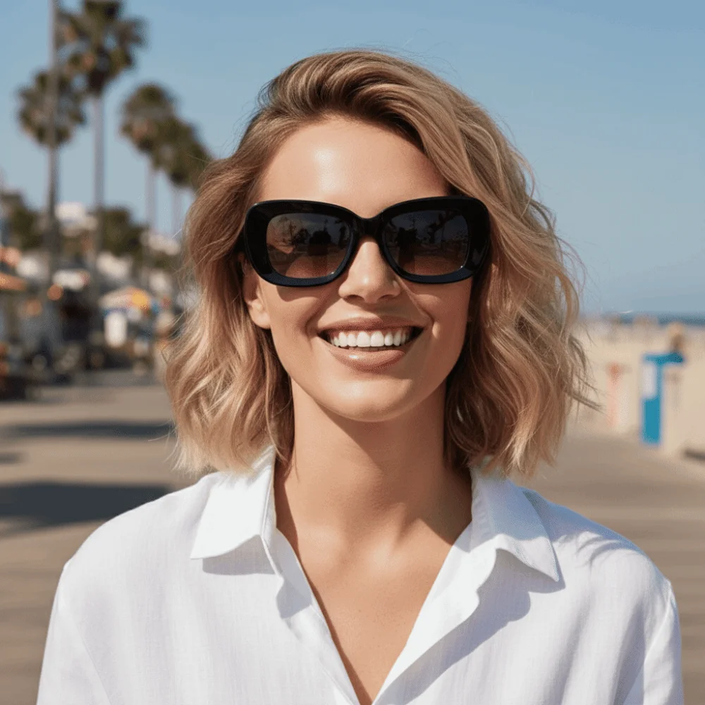 Gafas de sol cuadradas montura grande – Protección UV para pesca - imagen 2