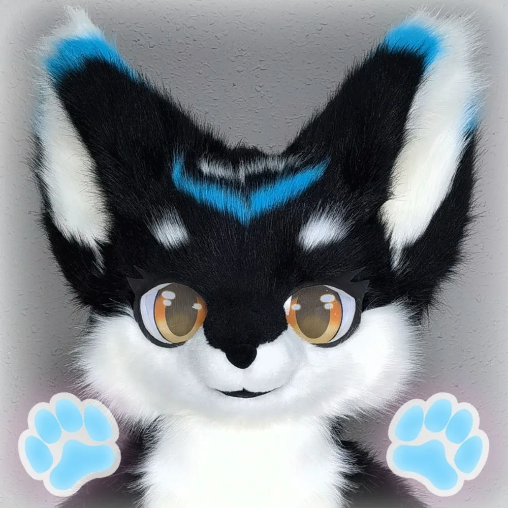 Furry Head Fursuit Head Custom Fursuit Headsets CuteCosplay Dragon Dog Costume Animal Beast Clothing Plash Gloves Paw Fluffy