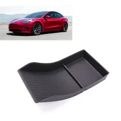 Car Central Control Storage Box Waterproof With Velvet Interior Organizer Seat Gap Filler For Model Y Model 3 2019-2023