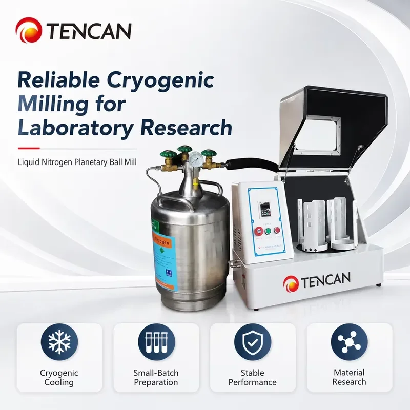 i TENCAN XQM Cryogenic Liquid Nitrogen Planetary Ball Mill Low-Temperature Laboratory Powder Grinding Machine