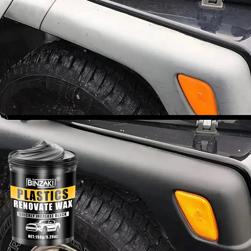 Car interior plastic restorer wax, shines bumpers, dashboards&seats.Tire coating cream boosts black gloss for long maintenance